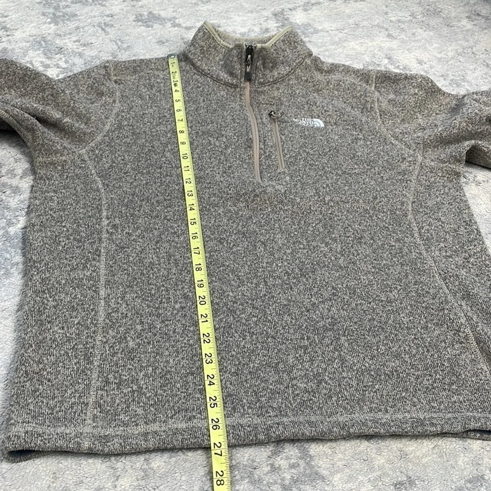 The North Face Fleece Quarter Zip Sweater Speckled Gray Neutral Sz L